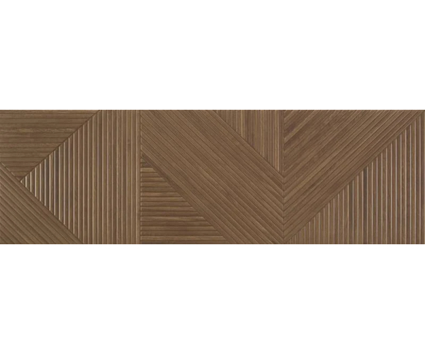 Obklad jako dřevo Colorker Tangram Coffee 31,6x100 Rett. - hnědá