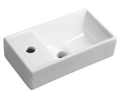 Sapho Minos Keramické Umývátko 40x22cm, Baterie Vlevo, Bílá