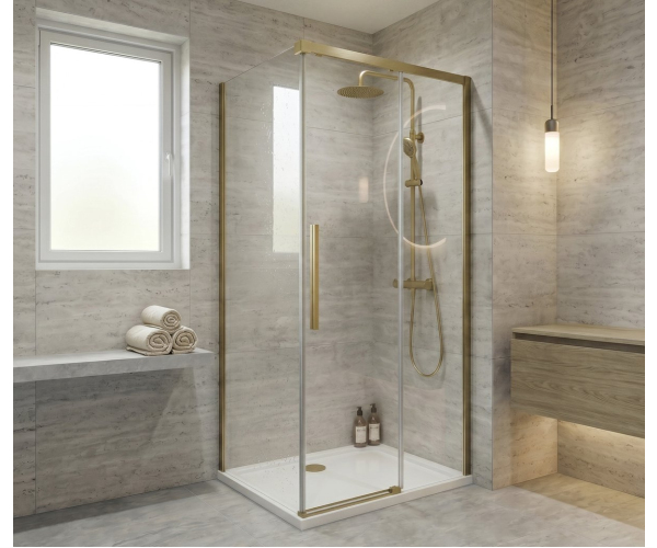 Gelco Luxor Gold Matt čtvercový Sprchový Kout 1000x1000mm L/p Varianta