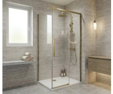 Gelco Luxor Gold Matt čtvercový Sprchový Kout 1000x1000mm L/p Varianta