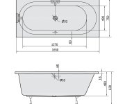 Polysan Astra B Slim Obdélníková Vana 165x75x48cm, Bílá