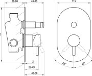 Podomítková baterie Espirit, s automatickým přepínačem - ES 061.20BLM.O2 Podomítková baterie 2-cestná s tělesem, černá matná X070284