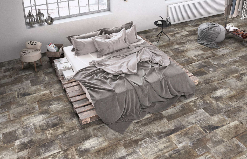 Realizace Designová dlažba IMITACE KOVU La Fenice Oxydum Iron