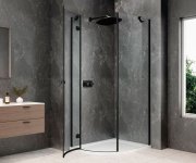Polysan Globe Black čtvrtkruhový Sprchový Kout 800x1000mm, čiré Sklo, Levé