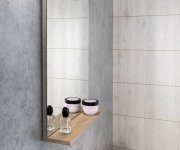 Aqualine Korin Strip Zrcadlo S Led Osvětlením 50x70x12cm, Dub Platin