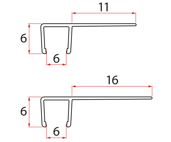 Gelco Set Svislých Těsnění Pro Sklo 6/6mm, 1900mm (2ks)