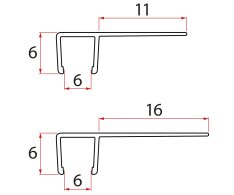 Gelco Set Svislých Těsnění Pro Sklo 6/6mm, 1900mm (2ks)