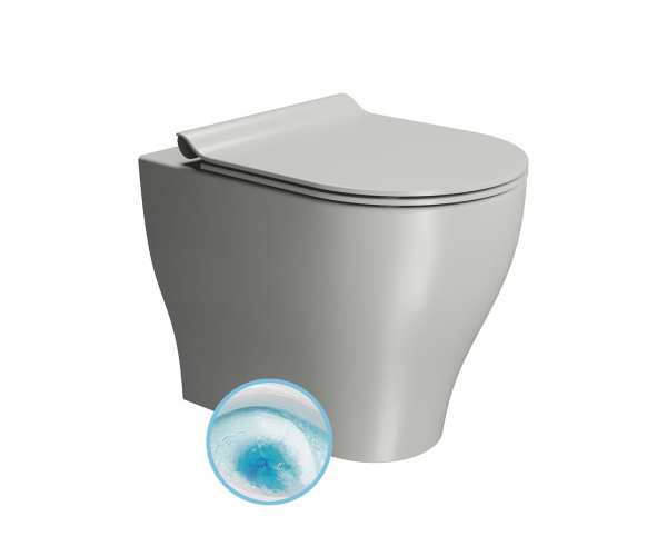 Gsi Tono Wc Mísa Stojící, Geniusflush, 36x53cm, Spodní/zadní Odpad, Cenere Dual-mat