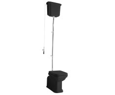 Kerasan Waldorf Wc Mísa S Nádržkou, Spodní/zadní Odpad, černá-chrom