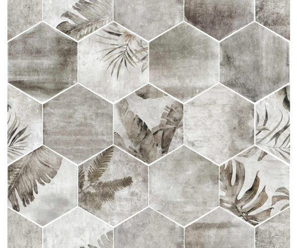 Dlažba jako beton Colorker Amazonia ZYX Tropic Decoro Grey 32x36,8 Hex MIX - šedá