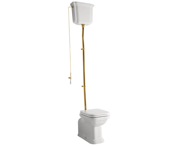 Kerasan Waldorf Wc Mísa S Nádržkou, Spodní/zadní Odpad, Bílá-bronz