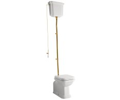 Kerasan Waldorf Wc Mísa S Nádržkou, Spodní/zadní Odpad, Bílá-bronz