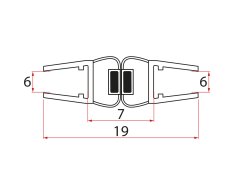 Aqualine Extra Slim Set Plochých Magnetických Těsnění Pro Sklo 6/6mm, 1900mm (2ks)