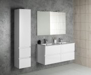 Sapho Slim Keramické Dvojumyvadlo, Nábytkové, 120x46,5cm, Bílá