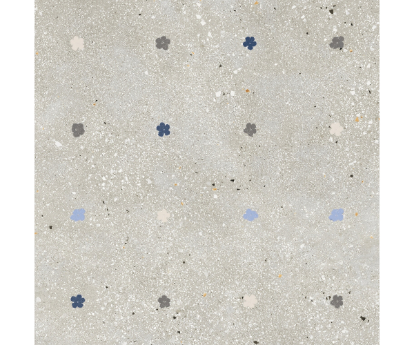 Vzorovaná dlažba Ape Ama Fiori Grigio 60x60 Matt. Rett. - šedá