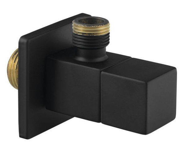 Sapho Rohový Ventil Hranatý, 1/2"x3/8", černá Mat