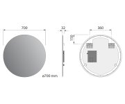 Sapho Velur Kulaté Zrcadlo S Led Podsvícením ø 70cm