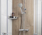 Aqualine Liga Sprchový Sloup S Termostatickou Baterií, Chrom