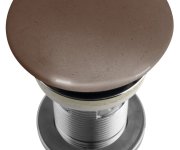 Sapho Umyvadlová Výpust 5/4“, Click-clack, Betonová Zátka, 10-80mm, Tmavě Hnědá Pololesk