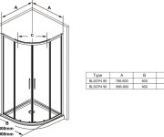 Sprchový kout Blix Slim BLSCP4 - BLSCP4 80x80, lesk+transparent X3BM40C00Z1