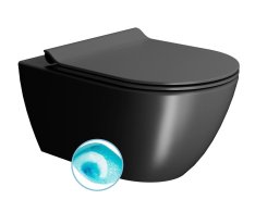 Gsi Pura Závěsná Wc Mísa, Swirlflush, 36x55cm, černá Dual-mat