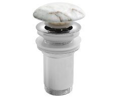 Sapho Umyvadlová Výpust 5/4“, Click-clack, Keramická Zátka, 10-50mm, Bianco Carrara