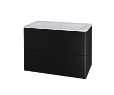 Mereo Siena, Koupelnová Skříňka S Umyvadlem Z Litého Mramoru 81 Cm, černá Mat