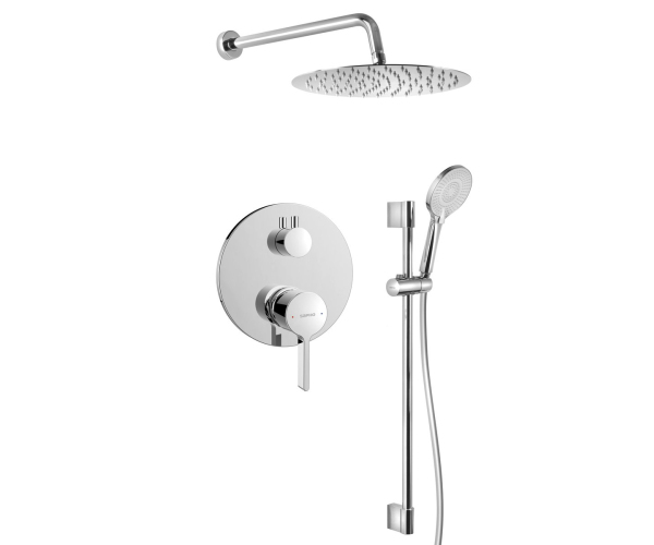 Sapho Iconic Podomítkový Sprchový Set S Pákovou Baterií, 2 Výstupy, Posuvný Držák