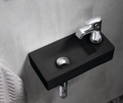 Sapho Zoe Keramické Umývátko 37x18cm, Otvor Pro Baterii Vpravo, černá Mat