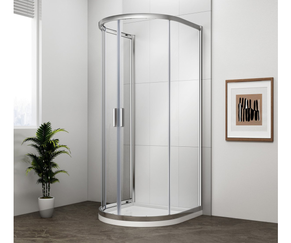 Polysan Easy Půlkruhová Sprchová Zástěna 900x900mm, čiré Sklo