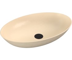Polysan Banera Oval Umyvadlo Na Desku, Litý Mramor, 60x40cm, Béžová Mat