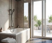 Aqualine Flery Sprchový/vanový Sloup S Pákovou Baterií, Otočné Ramínko, Gun Metal