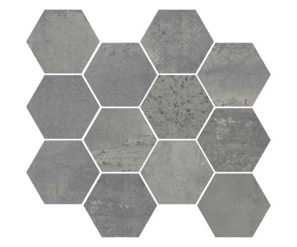 Mozaika Aparici Metallic Grey Mos. Hexagonal 28x30 Nat. Rett. - šedá
