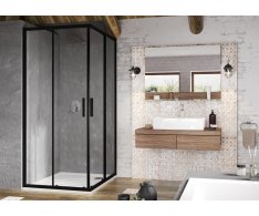 Sprchový kout Blix Slim BLSRV2 - BLSRV2 90x90, černá+transparent