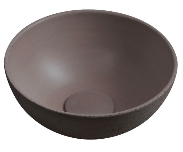 Sapho Minor Betonové Umývátko Na Desku, ø 26cm, Tmavě Hnědá Mat