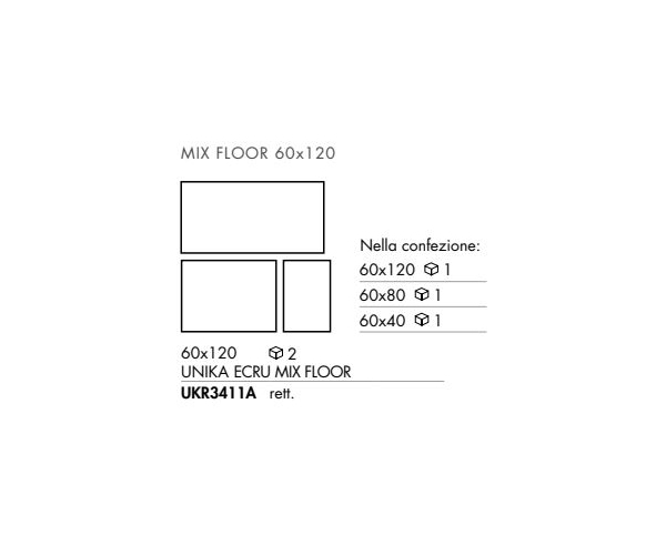 Dlažba jako kámen ABK Unika Ecru Mix Floor 60x120 Rett.  - béžová