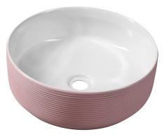 Sapho Ardea Keramické Umyvadlo Na Desku, ø 41cm, Bílá/růžová