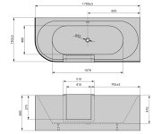 Polysan Portas R Asymetrická Vana S Dvířky, 170x75x60cm, Bílá
