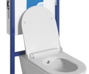 Sapho Závěsné Wc Avva Cleanwash , Integr. Baterie A Bidet. Sprška S Podomítkovou Nádržkou A Tlačítkem Schwab, Bílá