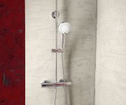 Aqualine Liga Sprchový Sloup S Termostatickou Baterií, Chrom