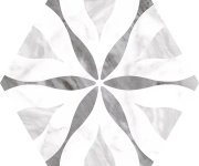 Vzorovaná dlažba Equipe Bardiglio Hexagon Decor Flower 17,5x20