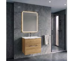 Sapho Set Koupelnová Skříňka Cirasa 50cm S úzkým Umyvadlem A Led Zrcadlem, 2x Zásuv