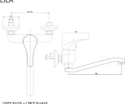 Mereo Dřezová Nástěnná Baterie, Lila, 150 Mm, S Ramínkem Plochým Vyhnutým 180 Mm, Chrom