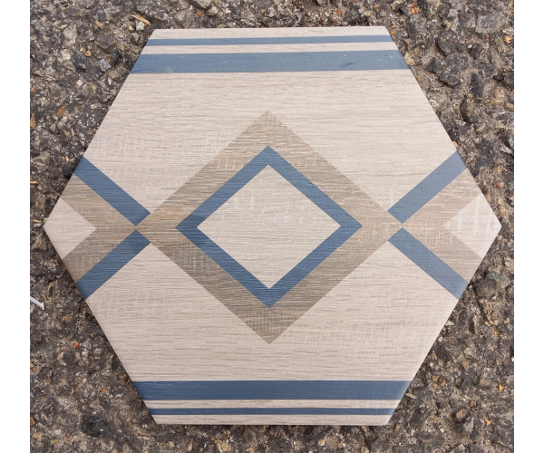 Retro dlažba Deceram PAM DecoWood White MIX 25,8x29 Hex (skladem)