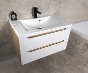 Sapho Wave Umyvadlová Skříňka 79,7x45x47,8cm, Bílá/dub Cuneo