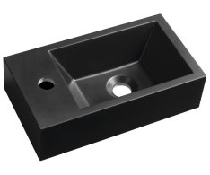 Sapho Amarok Umývátko, Litý Mramor, 40x22cm, Baterie Vlevo, černá Mat