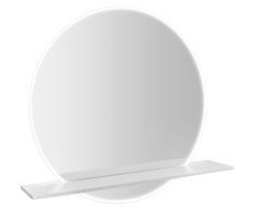 Sapho Viso Kulaté Zrcadlo S Led Osvětlením A Policí ø 70cm, Bílá Mat