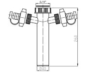 Bruckner Dřezová Odtoková Trubka 6/4", 2x Pračková Odbočka, Dn40, Bílá