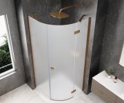 Polysan Globe Copper Matt čtvrtkruhový Sprchový Kout 1000x1000mm, Matné Sklo, Pravé