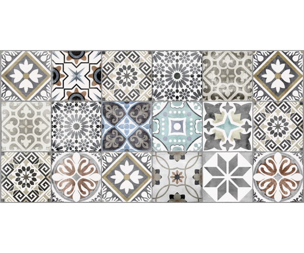 Protiskluzná retro 2cm dlažba Aparici Studio Stamp 49,75x99,55 Outdoor - multicolor